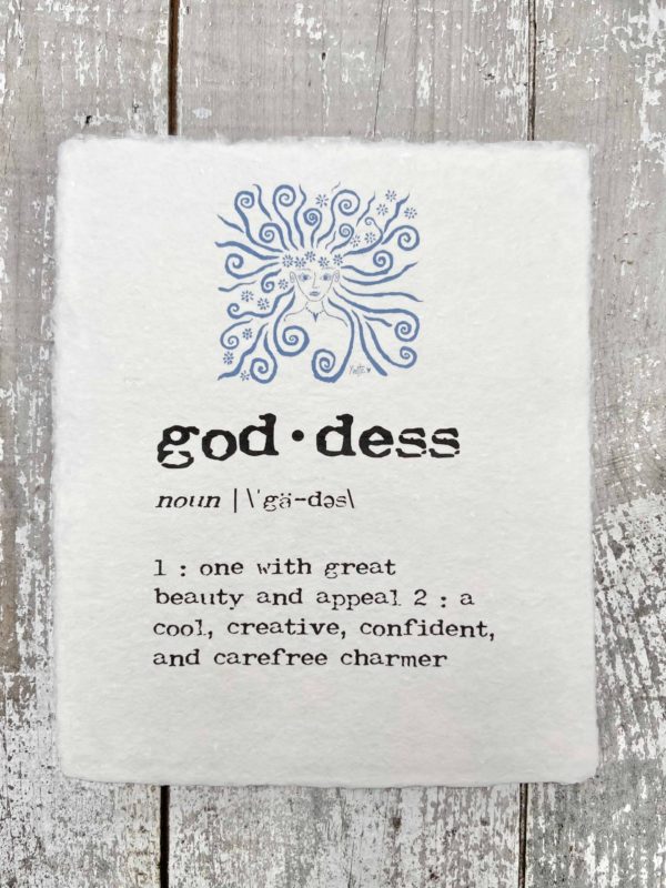 Blue Goddess Word Print